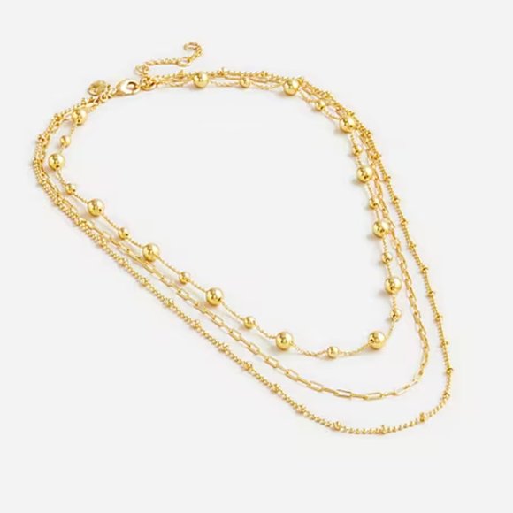 J Crew Gold-Plated Layered Necklace - Picture 1 of 1
